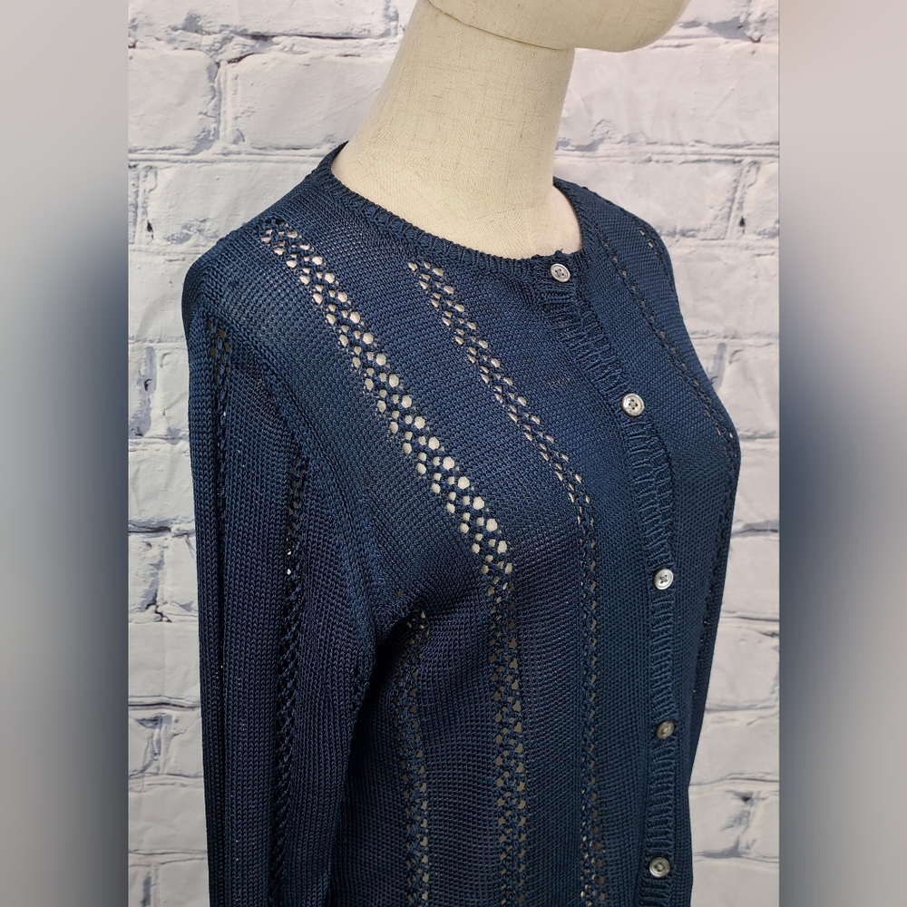 Karen Kane Women's Button Up Sweater Knit 100% Rayon Cardigan Vintage 90s Medium - Picture 10 of 16